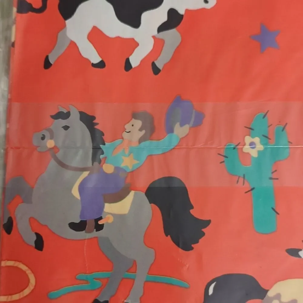 Hallmark‎ vintage Western theme print wrapping paper 🆕